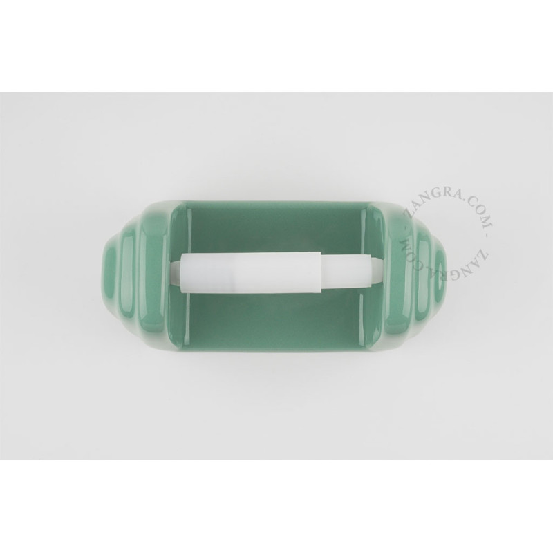 Mint green porcelain toilet roll holder Zangra
