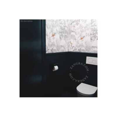 Black porcelain toilet roll holder Zangra