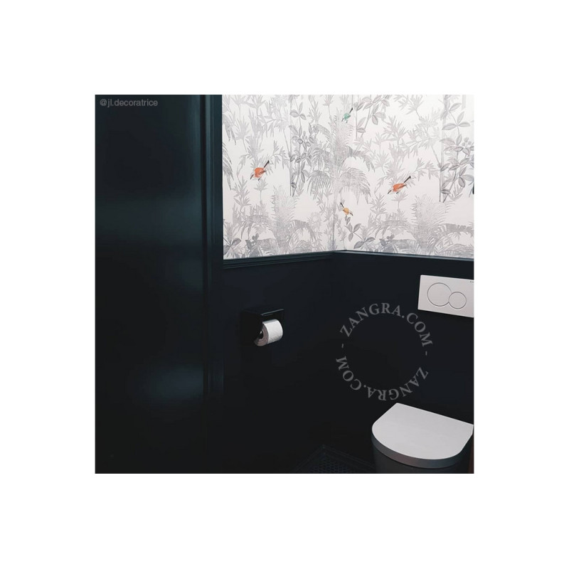 Black porcelain toilet roll holder Zangra