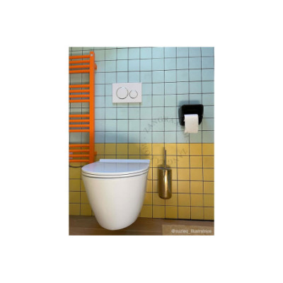 Black porcelain toilet roll holder Zangra