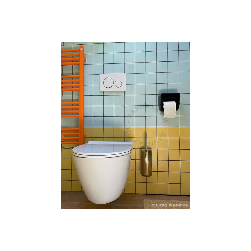 Porcelanowy uchwyt na papier toaletowy - czarny Zangra