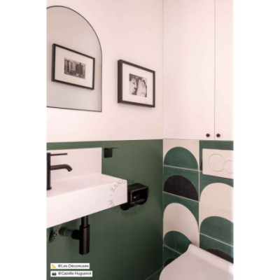 Black porcelain toilet roll holder Zangra