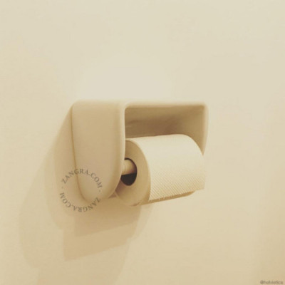 Porcelanowy uchwyt na papier toaletowy - biały Zangra