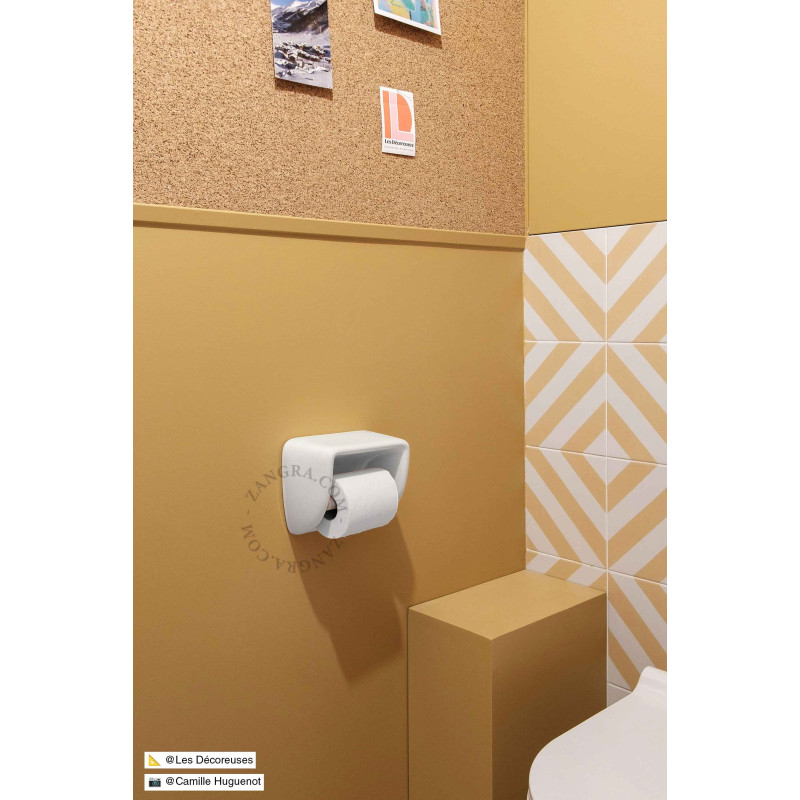 Porcelanowy uchwyt na papier toaletowy - biały Zangra