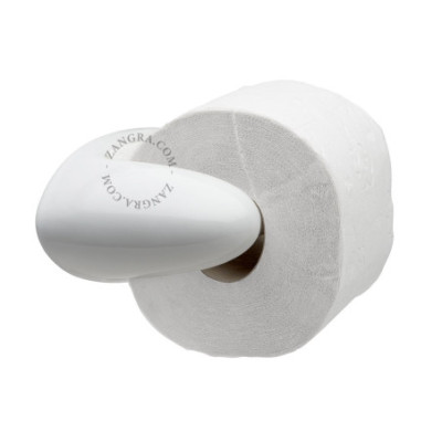 White porcelain toilet roll holder Zangra