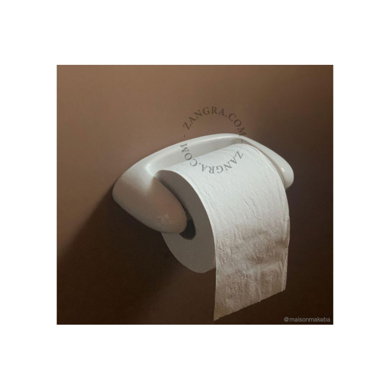 White porcelain toilet roll holder Zangra