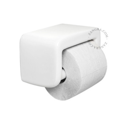 Porcelanowy uchwyt na papier toaletowy - biały Zangra