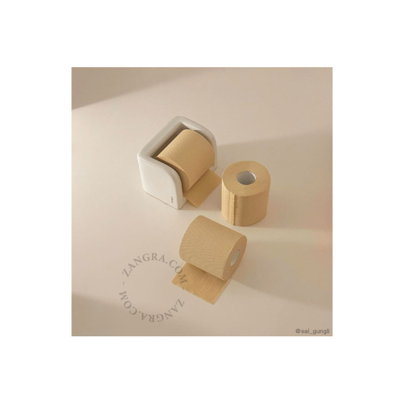 White porcelain toilet roll holder Zangra