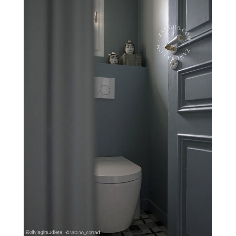 White porcelain and brass door handle Zangra