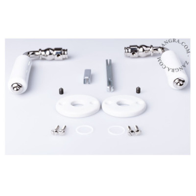 White porcelain door handle Zangra