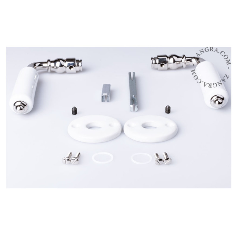 White porcelain door handle Zangra