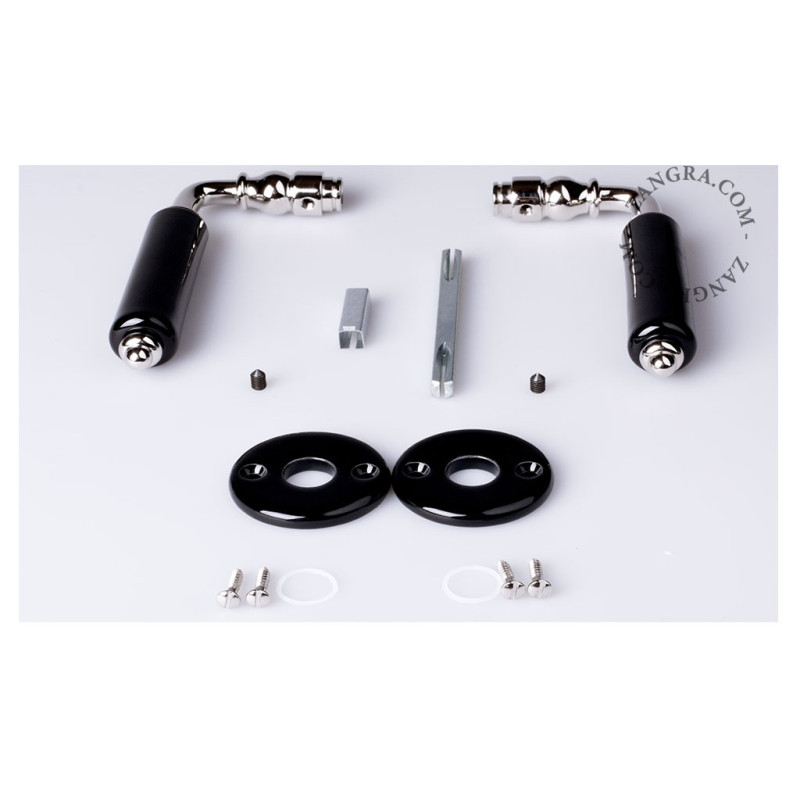 Black porcelain door handle Zangra