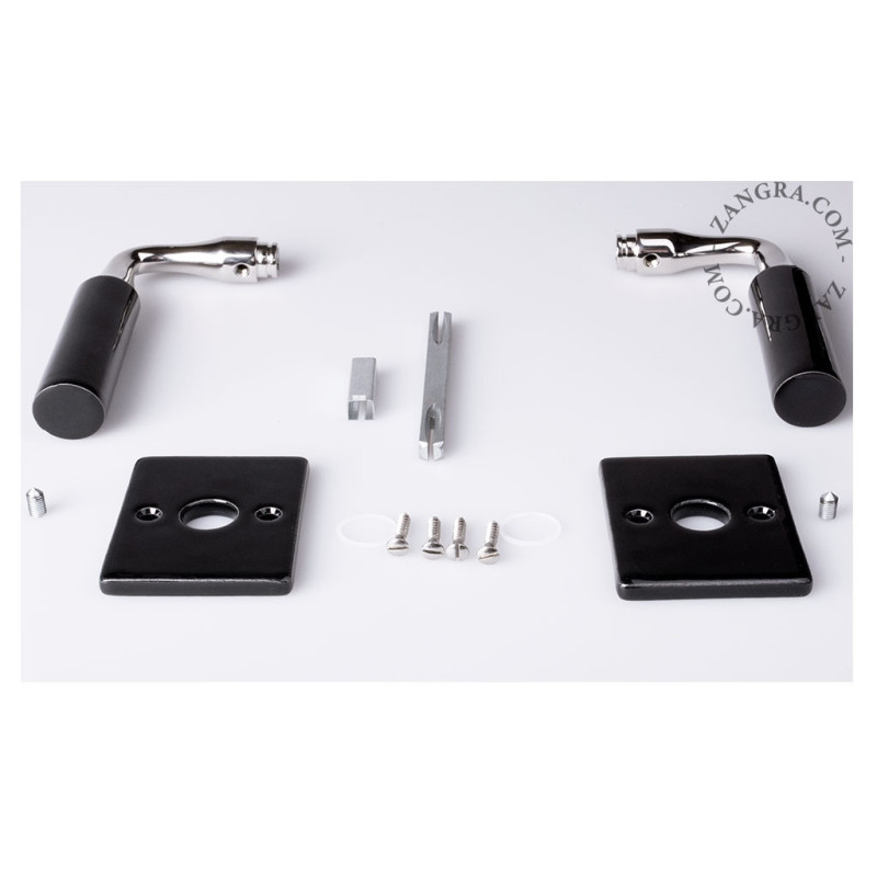 Black porcelain door handle Zangra