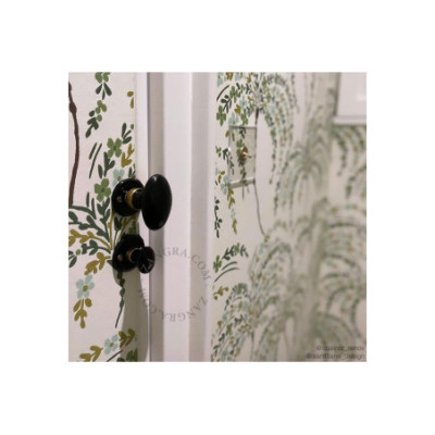 Black porcelain and brass door knob Zangra