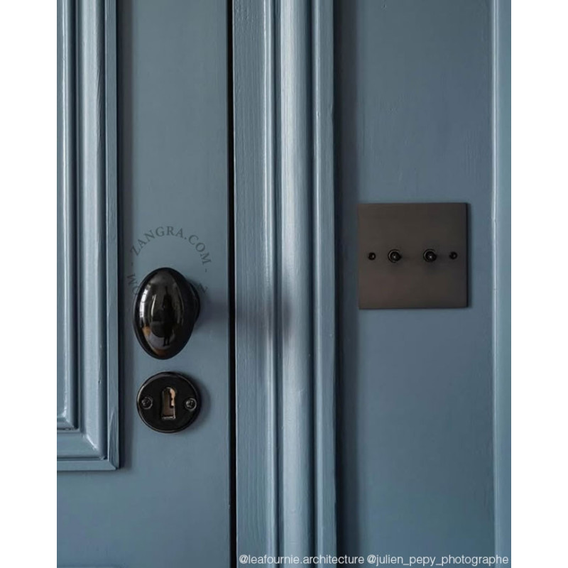 Black porcelain door knob Zangra