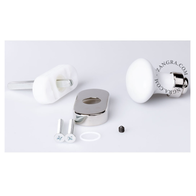 White porcelain window knob Zangra