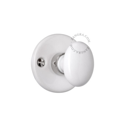 White porcelain bathroom thumbturn and rose Zangra