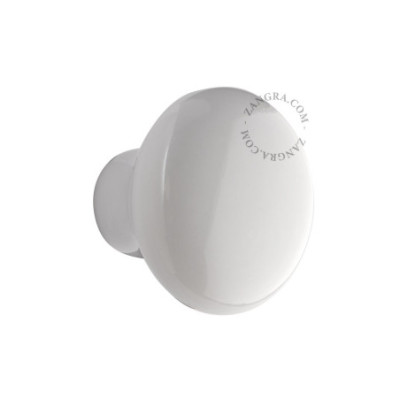 White porcelain cabinet knob Zangra