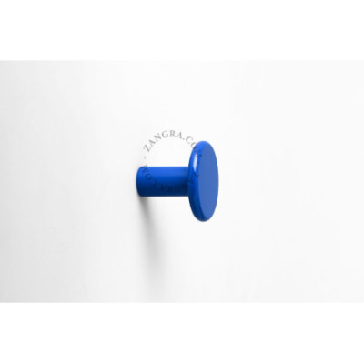 Blue lacquered brass hook - 4 cm diameter Zangra
