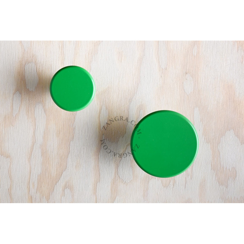 Green lacquered brass hook - 6 cm diameter Zangra