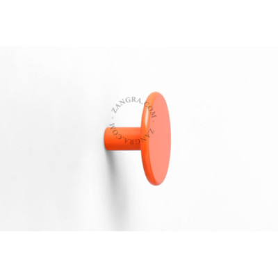 Orange lacquered brass hook - 6 cm diameter Zangra