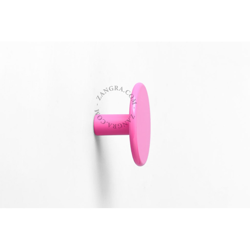 Pink lacquered brass hook - 4 cm diameter Zangra