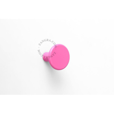 Pink lacquered brass hook - 4 cm diameter Zangra