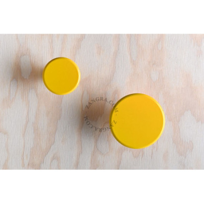 Yellow lacquered brass hook - 4 cm diameter Zangra