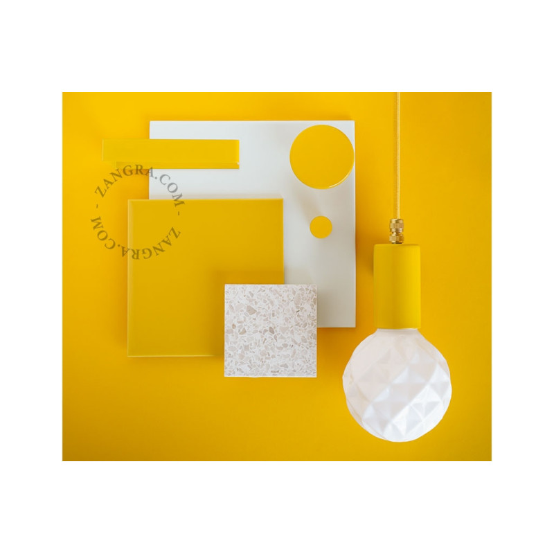 Yellow lacquered brass hook - 6 cm diameter Zangra