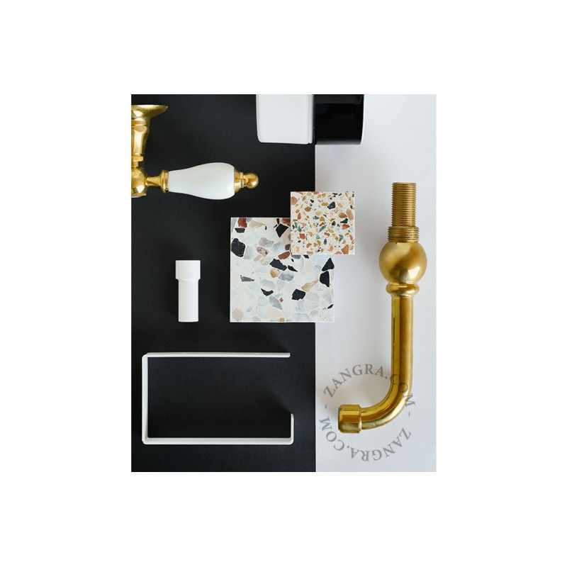 White lacquered brass hook Zangra