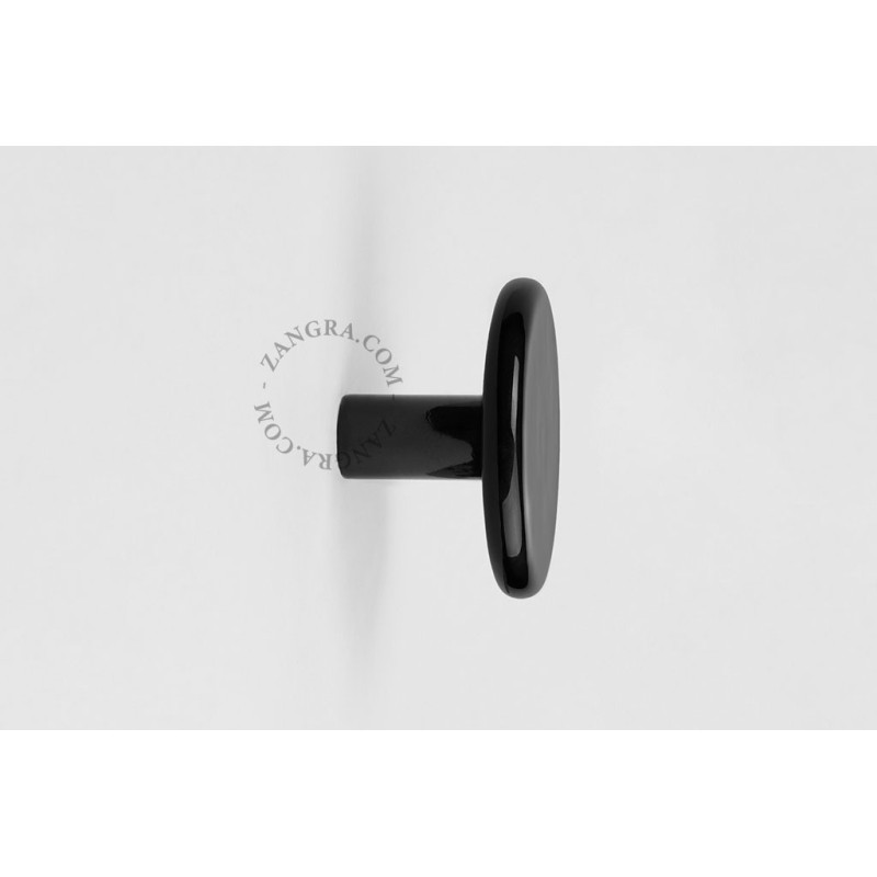 Black porcelain coat hook Zangra