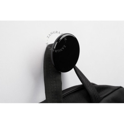 Black porcelain coat hook Zangra