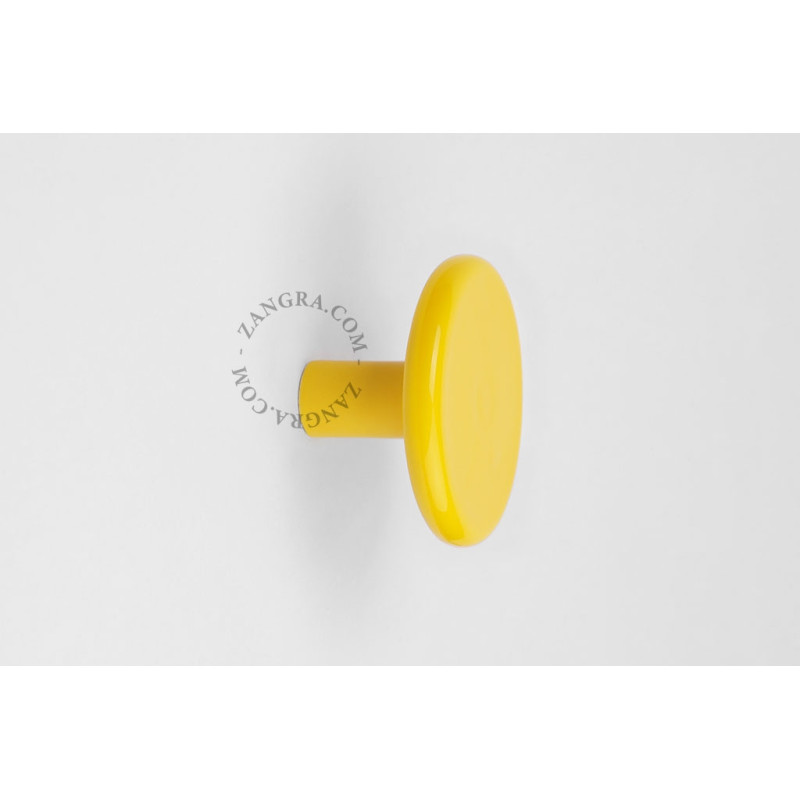 Yellow porcelain coat hook Zangra