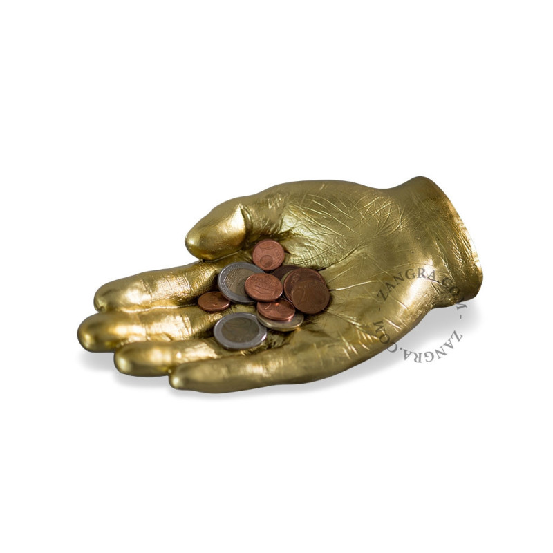Gold hand-shaped trinket dish Zangra