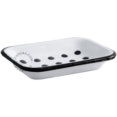 White enamel soap dish Zangra