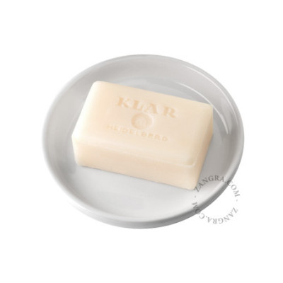 Biała okrągła porcelanowa mydelniczka Zangra