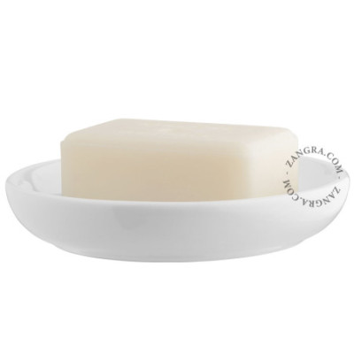 White round porcelain soap dish Zangra