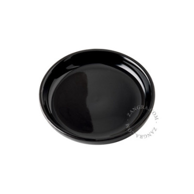 Black round porcelain soap dish Zangra