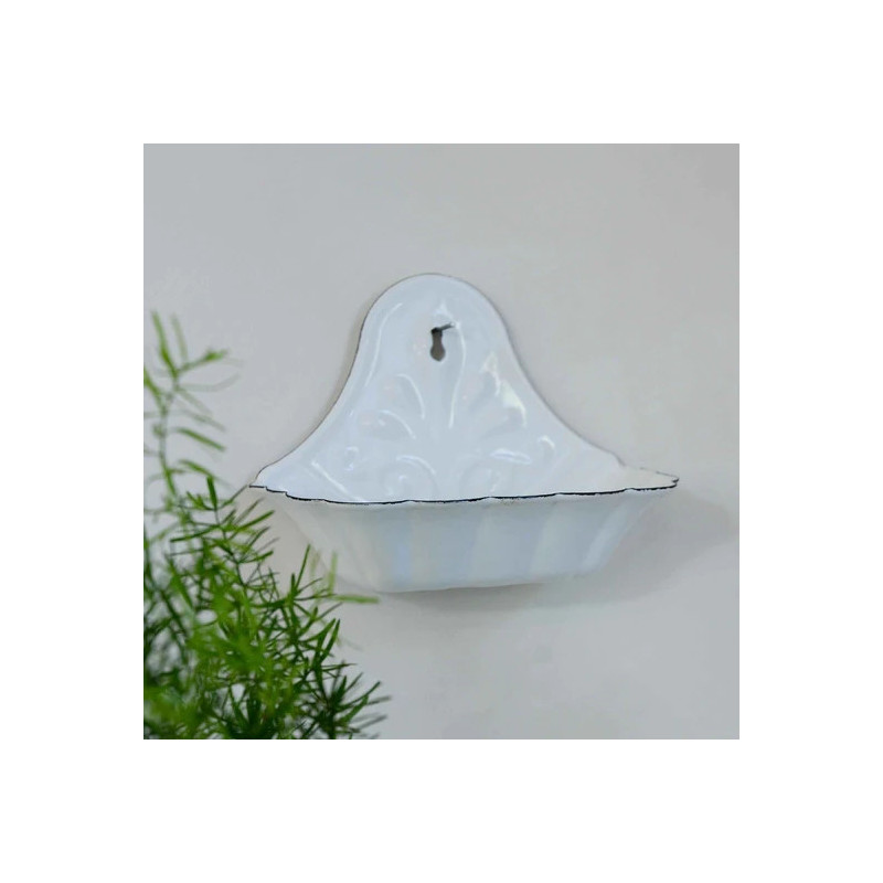 White retro enamel soap dish Zangra