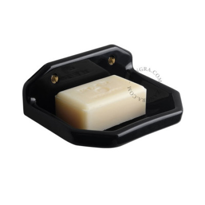 Black porcelain wall-mounted soap dish Zangra