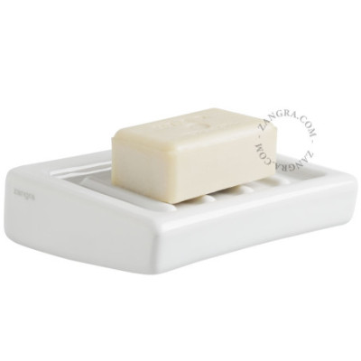 White porcelain wall-mounted soap dish Zangra