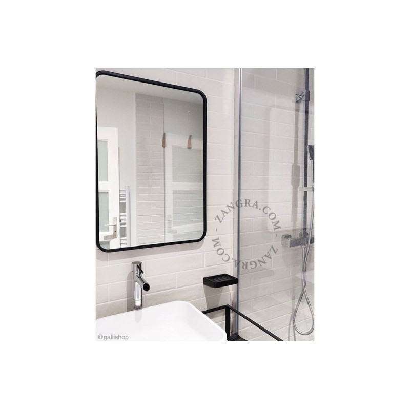 Black porcelain wall-mounted soap dish Zangra