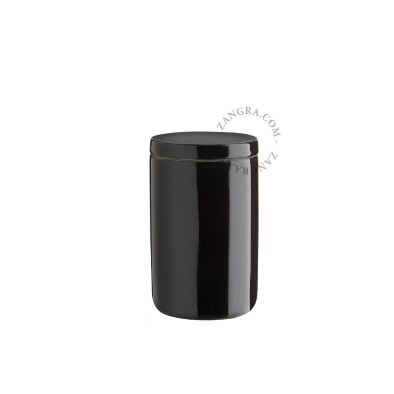 Black toothbrush holder, container and cup Zangra