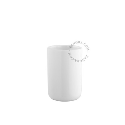 White toothbrush holder, container and cup Zangra