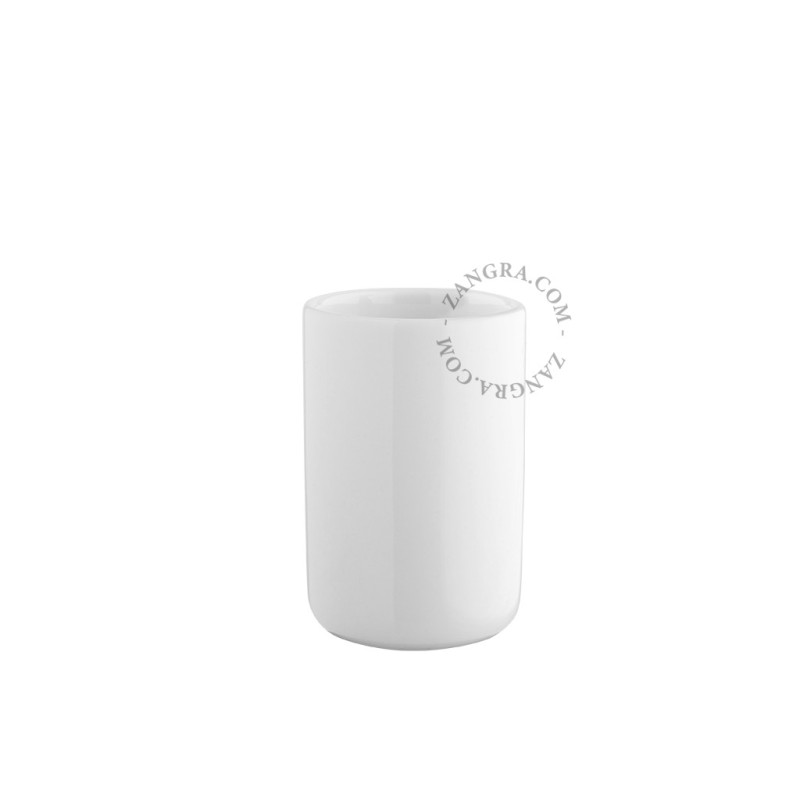 White toothbrush holder, container and cup Zangra