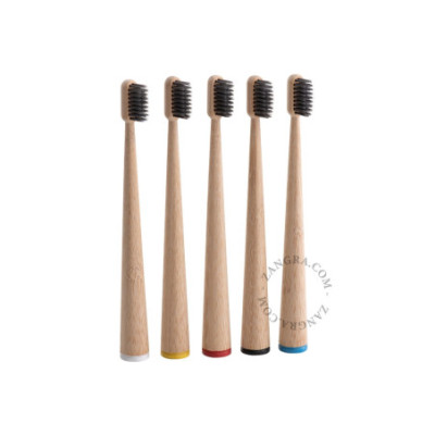 Self-standing bamboo toothbrush – blue Zangra