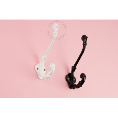 Cinderella enamelled cast iron wall hook – black Zangra