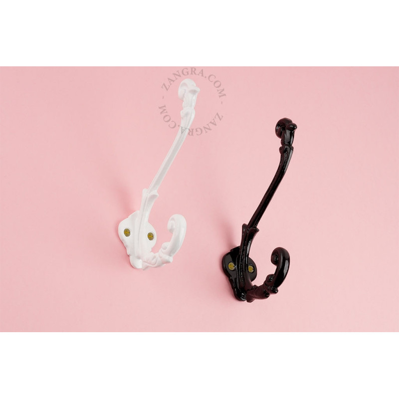Cinderella enamelled cast iron wall hook – black Zangra
