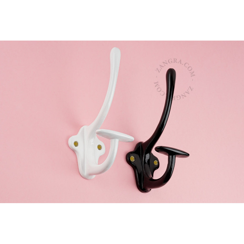 Żeliwny haczyk ścienny Claudette emaliowany na biało Zangra