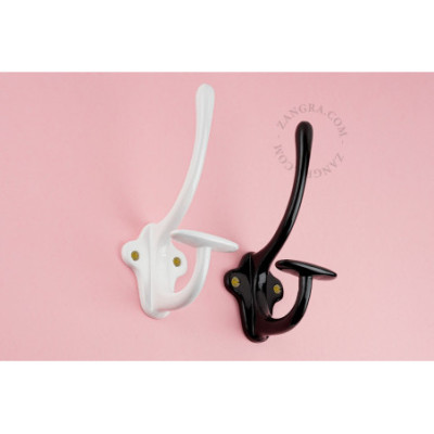 Claudette enamelled cast iron wall hook – black Zangra